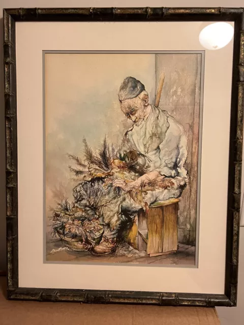 Seymour Rosenthal Chicken Plucker Lithograph Framed Mint Condition Painting Sign