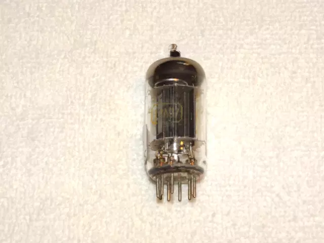 1 X 12AU7 Raytheon Tube Noir Plates-O Très Fort Test 1958
