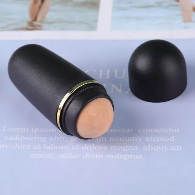 Rodillo absorbente de aceite facial piedra volcánica verano bola para eliminar manchas (negro)