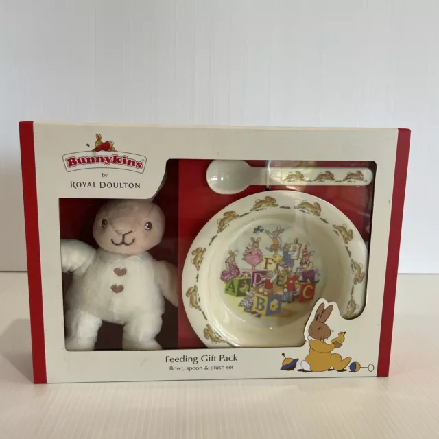 Bunnykins Royal Doulton Feedling Gift Pack Spoon Bowl & Plush Set