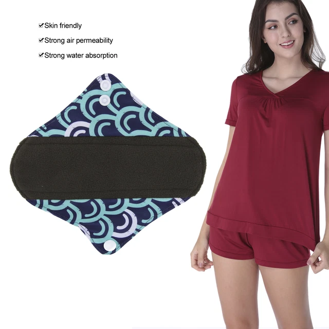 (G27) Almohadillas de tela menstrual reutilizables talla S almohadillas sanitarias lavables a prueba de fugas