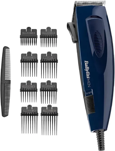 Haarschneider Edelstahl mit 8 Aufsätzen von 3 bis 25 mm Netzbetrieb Blau