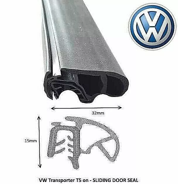 VW Transporter Sliding Door Seal - Fits T5, T5.1 and T6 Doors - Complete Length