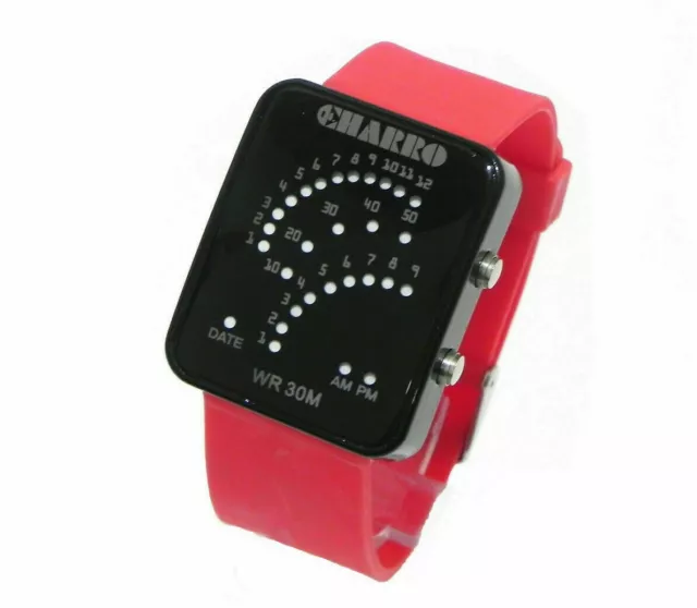 Orologio El Charro Multifunzione Led Luce Uomo Silicone Digitale Sport Rosso