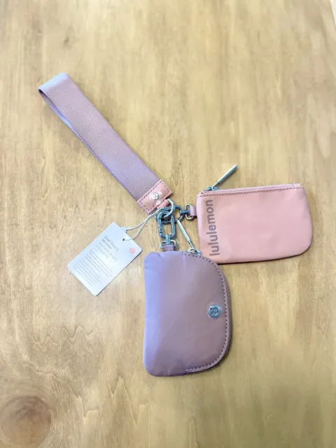 Lululemon Dual Pouch Wristlet Pink Pastel With Twilight Rose LIMITED EDITION