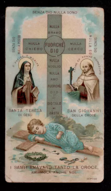 B1 ANTICO Santino Holy Card  SANTA LEGA EUCARISTICA  n°86 GESU' CON LA CROCE