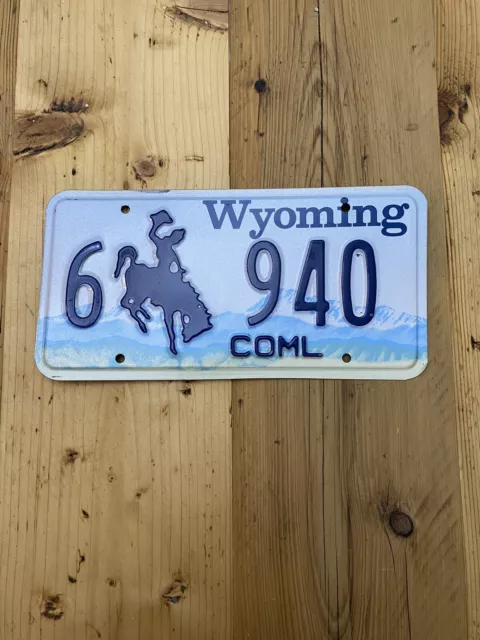 Vintage Wyoming US Car License Number Plate 6 940