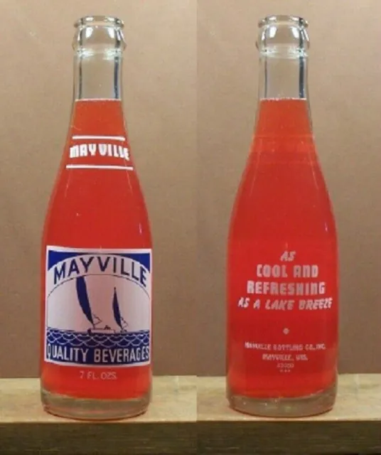 Mayville Soda Pop Vintage ACL 7 oz Bottle Mayville 53050 Wisconsin 231 Var1