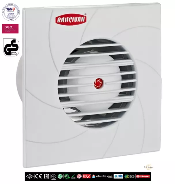 Turbo Ventilateur de Salle Bain Küchenlüfter Mural ø125mm 190m ³ Plafond Wc