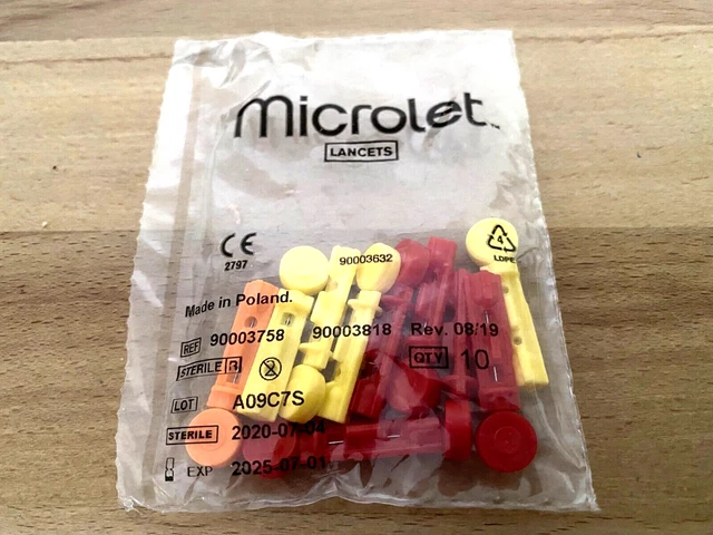 Microlet Lanzetten 10 Stück 01/07/2025 sterile NEU + OVP