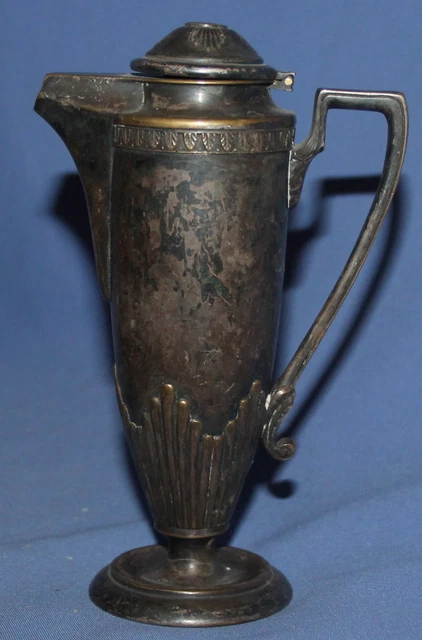 Antique Silver Plated Lidded Pedestal Pitcher Jug