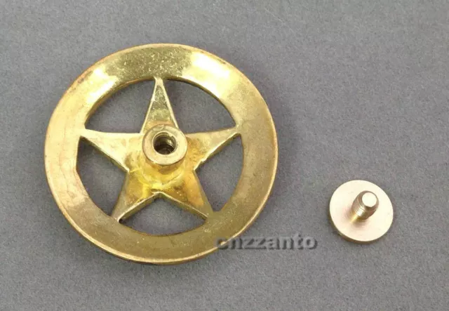 TAATS 28 mm Western Texas Star Conchos Latón Liso Cuero Artesanal Remache Tachón Punk 3