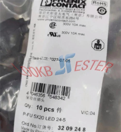 New 10PCS Phoenix Contact P-FU 5X20 LED 24-5 3209248 Fuse plug