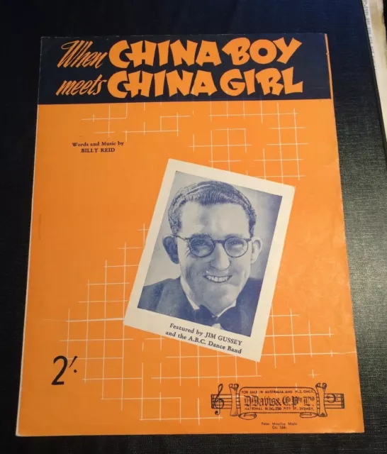 1947 Sheet Music "When China Boy meets China Girl" by Billy Reid