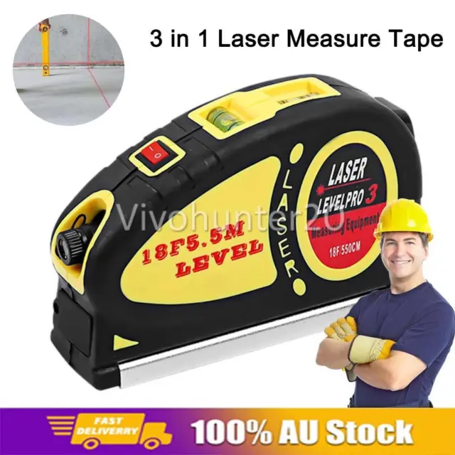 3 in 1 Digital Measure Tape Laser Distance Meter Measuring Tool Range Finder AUS