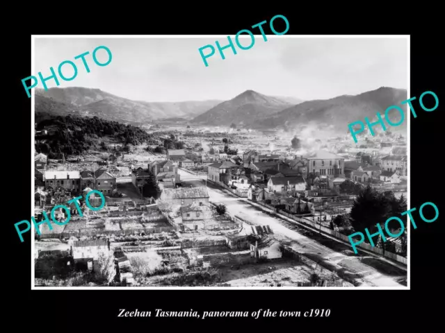 OLD LARGE HISTORIC PHOTO OF ZEEHAN TASMANIA PANORAMA OF THE TOWN c1910 1