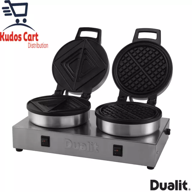 Dualit Commercial Toastie & Waffle Maker NonStick Stainless Steel Sandwich Elect