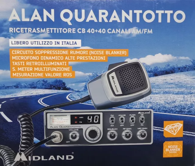 Midland Alan Quarantotto Vers.2023  Con Misuratore Di Ros+120 Canali+ Power + Pa