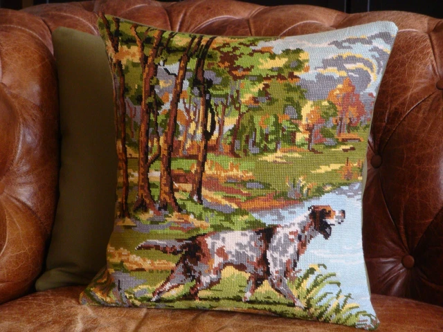 Housse De Coussin Recto-Verso 45×45 Cm – Tapisserie Arbre De Vie – Écru Et Mauve – Crinolines Et Pomponettes