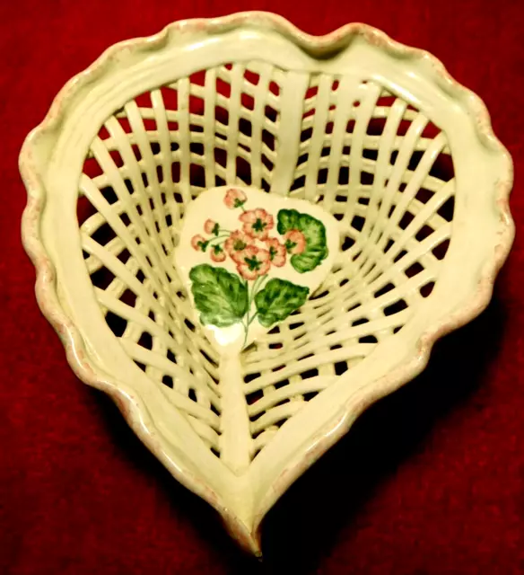 TB~Bezzardos Ceramic Basket Made For Marshall Fields Braided Vtg TrinketPortugal 2