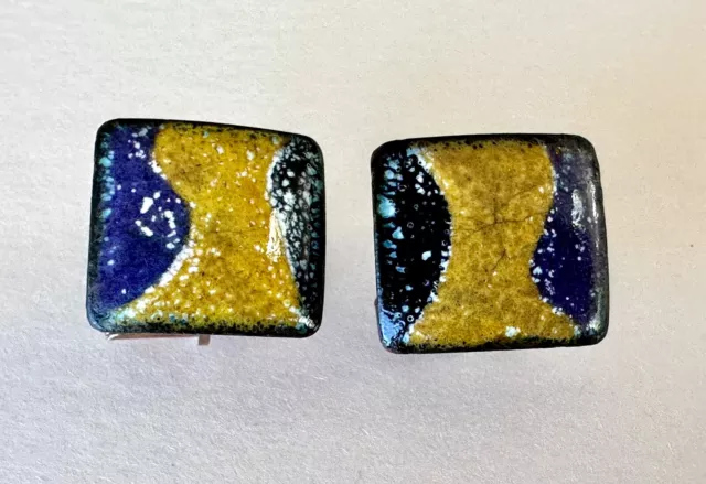 Mid Century Retro  1950s 60s Cufflinks Enamel Abstract