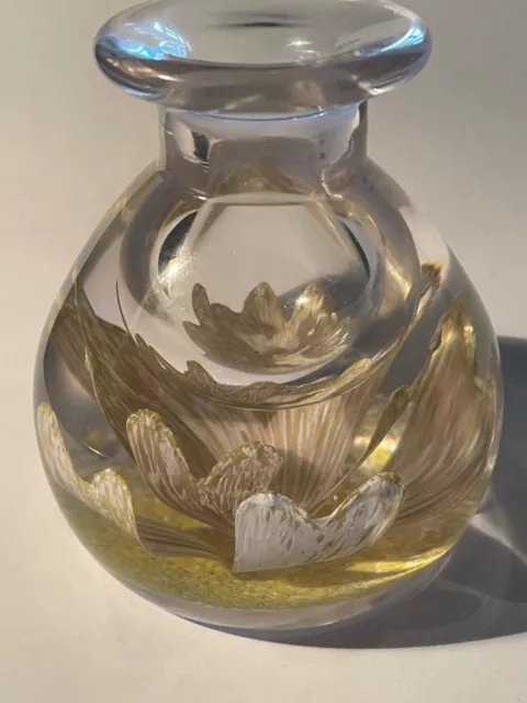 Caithness Scotland Glass Scent Bottle . Honeysuckle Design . Excellent Condition