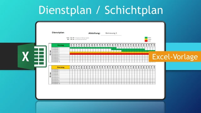 DIENSTPLANER SCHICHTPLANER EXCEL Vorlage Wochenplan in Excel Ausdruck