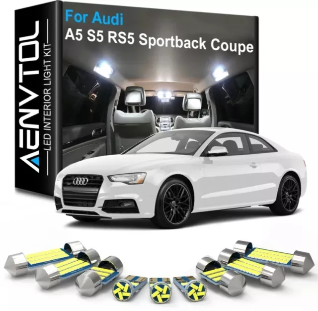Pack Intérieur LED pour Audi A5 RS5 8TA 8T3 SLine Kit Ampoule Blanc