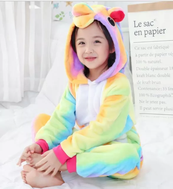 Costume Cosplay Bambini Adulto Arcobaleno Kigurumi Animale Cosplay OnesiePJS Costume da Sonno 3