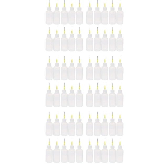 60 piezas 50 ml botellas de aplicador aplastables aplicador botellas adhesivas con