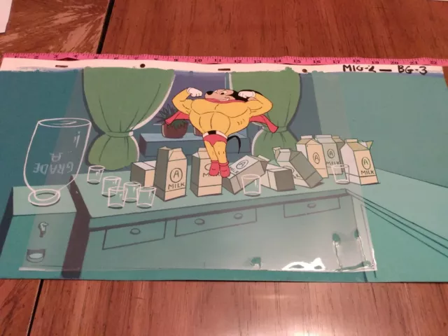 Mighty mouse animation cel 1944-1961 Terrytoons production art background lot