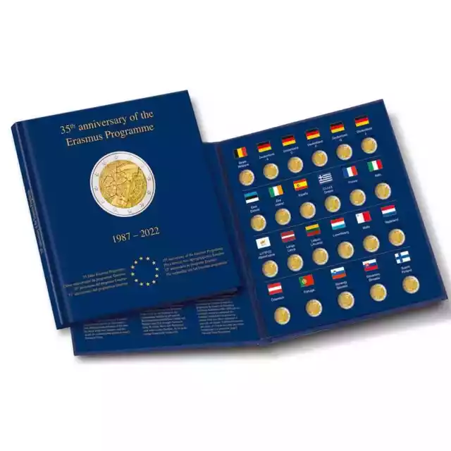 Leuchtturm 365444 Album Presso Para Colección De 23 Monedas 2 Euro Erasmus