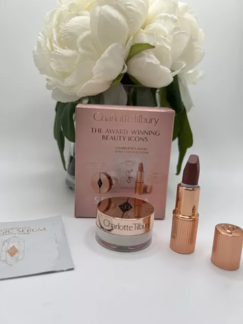 Charlotte Tilbury Set Charlottes Magic Cream .2 Oz, Pillow Talk 2 Matte Lip Mini