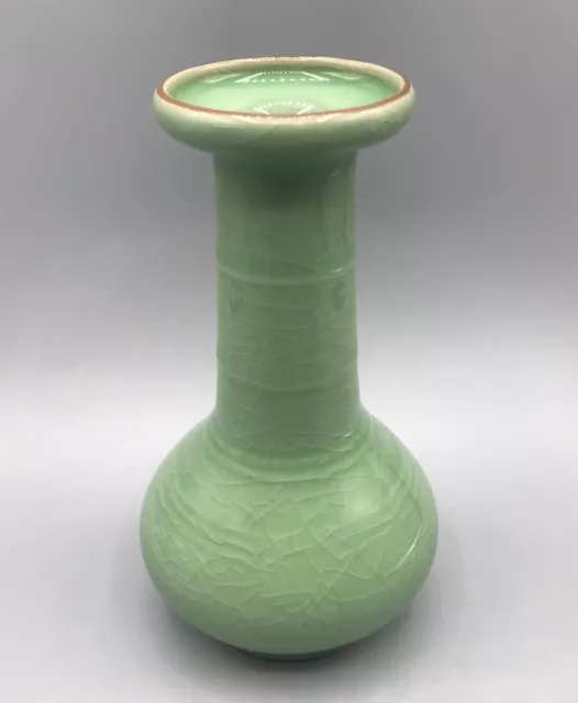 Modern Chinese Vase With Celadon Crackle Glaze