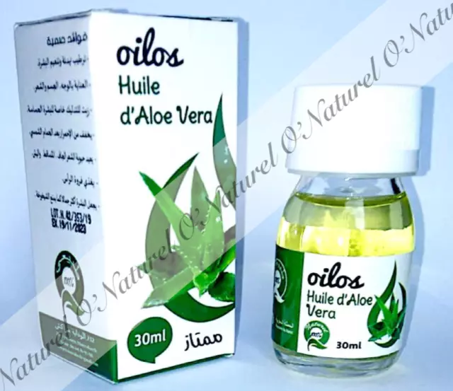Huile d'Aloé Vera 100% Pure & Naturelle 30ml Aloe Vera Oil, Aceite de Aloe Vera