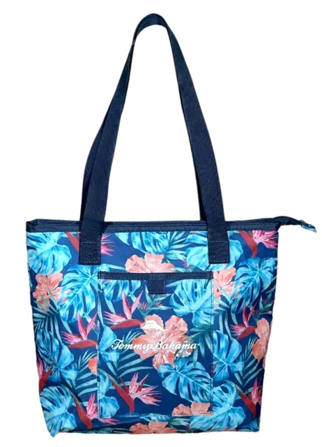 NWOT Tommy Bahama Insulated Tote Bag Double Handle Hibiscus Floral Tropical