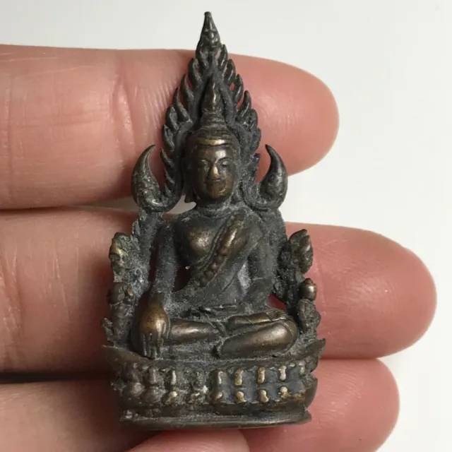 Pra Phuttha Chinnarath Thai Temple BUDDHA Luck Amulet Charm Pendant Brass Statue