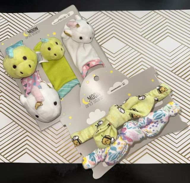 Moon & Stars Hands & Feet Discovery Rattle Set & Headbands