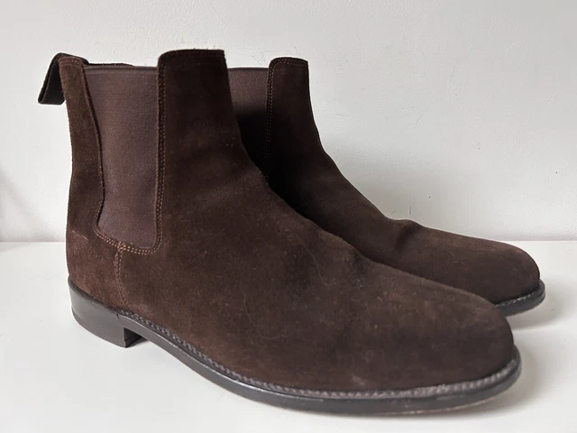ORIGINAL HUGS & Co British Suede Leather Chelsea Boots Size 9 UK / 43 ...