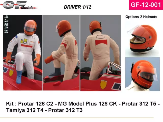 GF Models 1:12th scale resin Driver figures Helmets Gloves F1 & Race cars &Bikes