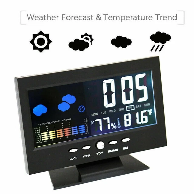 Réveil De Projection Numérique Led Avec Station Météo Affichage Lcd