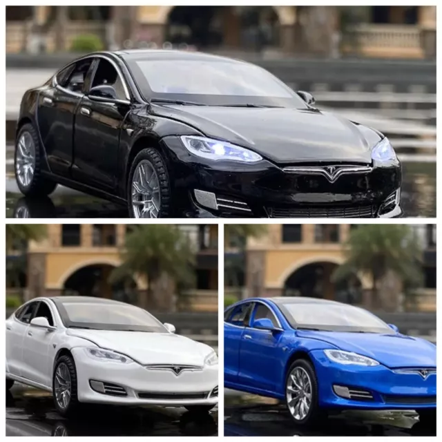 Modellauto Tesla S Spielzeug Auto Licht & Sound Friktion / 1:32 / 3 Farben