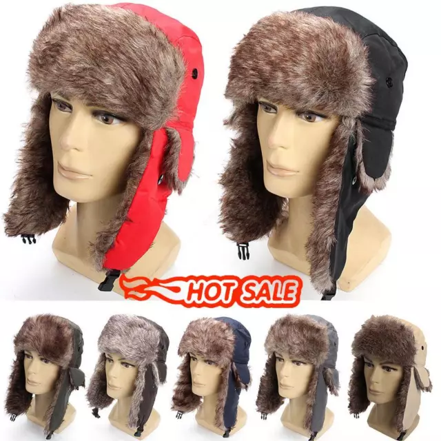 Cappello Di Pelliccia Unisex Invernale Da Aviatore Trooper Trapper Caldo A