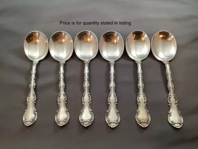 2 Gorham Strasbourg Sterling Silver Cream Soup Spoon NO mono Lion Anc G Pat