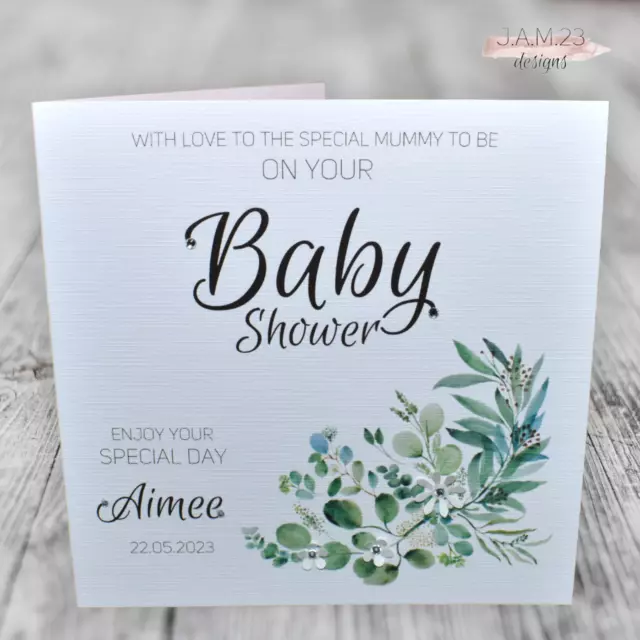 Personalised Baby Shower Card Handmade Gender Neutral