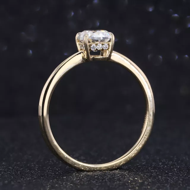 1 CT Old European Cushion & Round Moissanite 10K Gold Bridal Gift Ring For Love 2