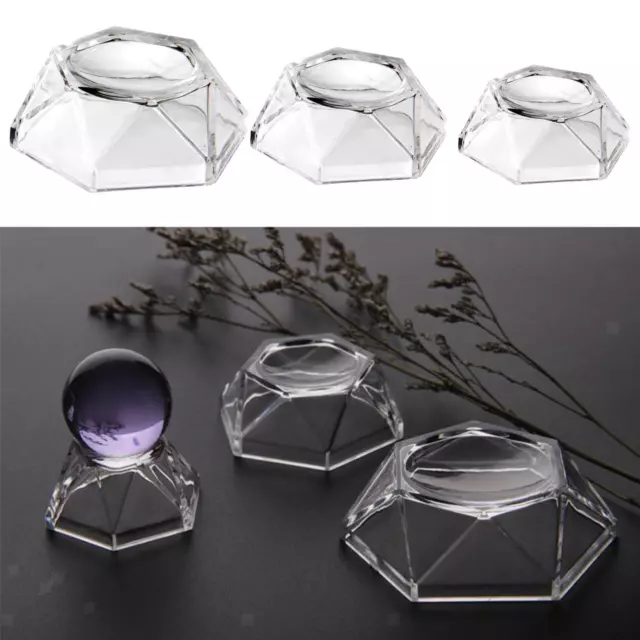 Acrylic Clear Display Stand Holder For Crystal Ball Quartz Sphere Gems Eggs