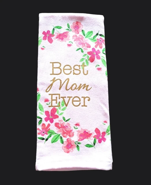 Shabby Chic Brand Floral Kitchen Bathroom Gift Towel For Mom Pink 27.5" x 18"