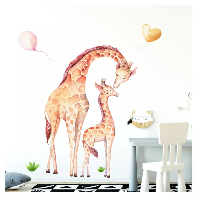 Pegatina de pared para niños Animales de habitación Tatuaje Jirafa Deco DL137