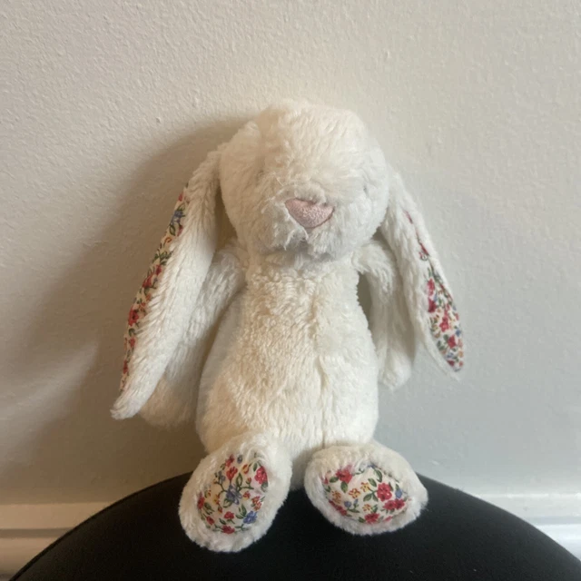 Jellycat Small Bashful Blossom Whitecream Bunny Plush Soft Toy Floral 